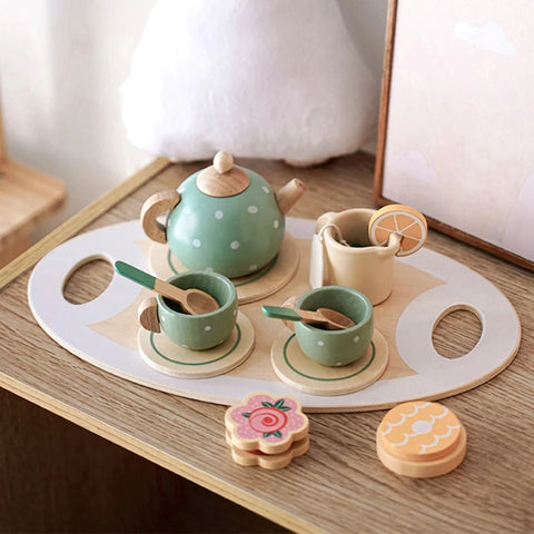 Wooden Tea Set Pretend Play – Perfect for Afternoon Tea Fun Teeny Pandas