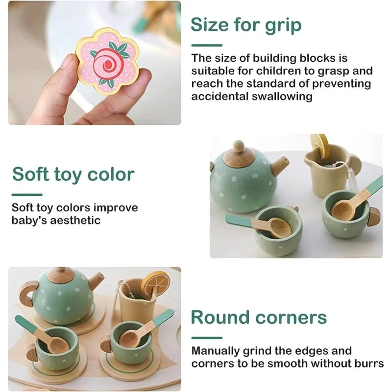 Wooden Tea Set Pretend Play – Perfect for Afternoon Tea Fun Teeny Pandas