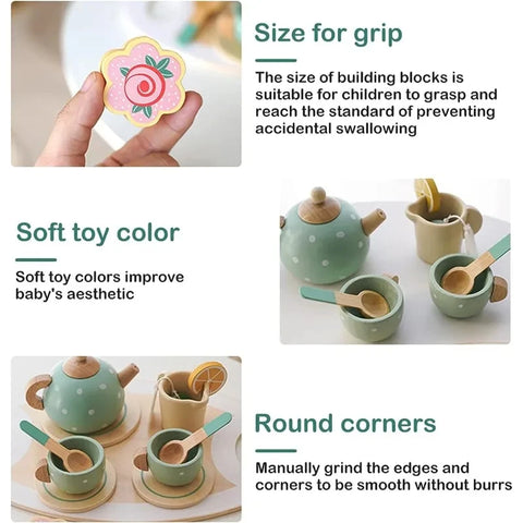Wooden Tea Set Pretend Play – Perfect for Afternoon Tea Fun Teeny Pandas