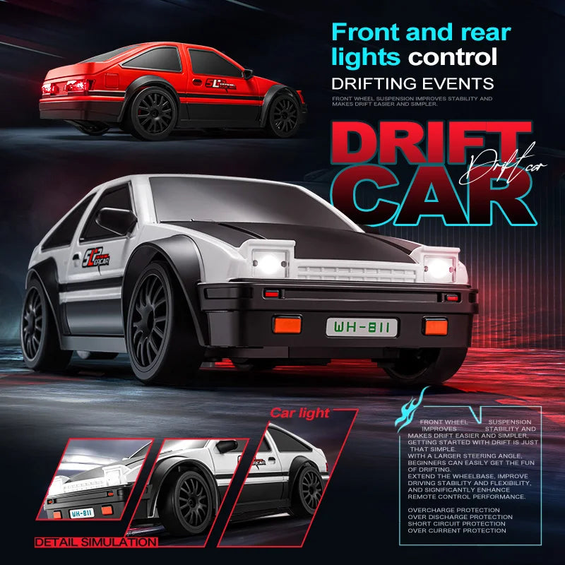 Kids Drift Racing Car with LED Lights 1/24 - 360° Spins & Drifts Teeny Pandas