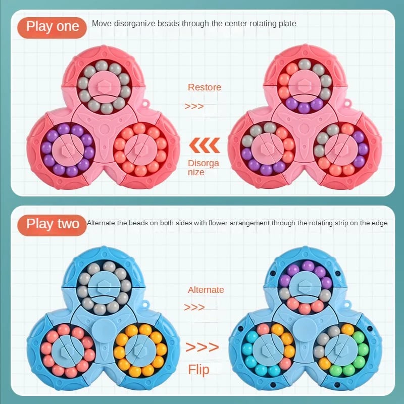 2-in-1 Rubik's Cube Magic Bean Puzzle Spinner Teeny Pandas