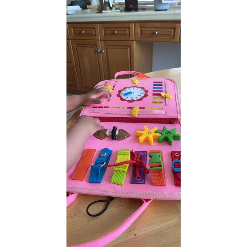 Montessori Busy Board for Toddlers - Sensory Learning Toy Teeny Pandas