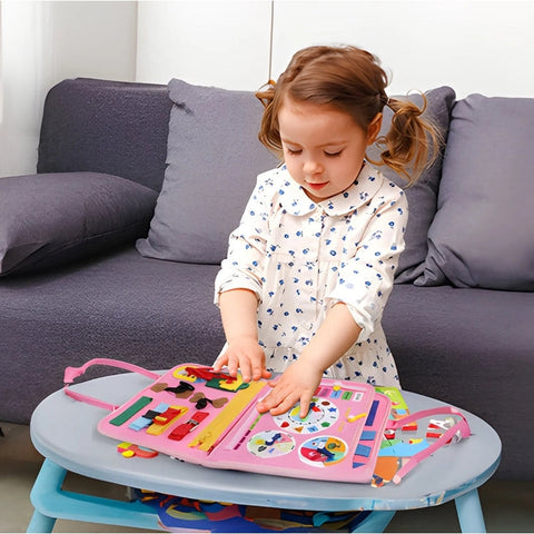 Montessori Busy Board for Toddlers - Sensory Learning Toy Teeny Pandas