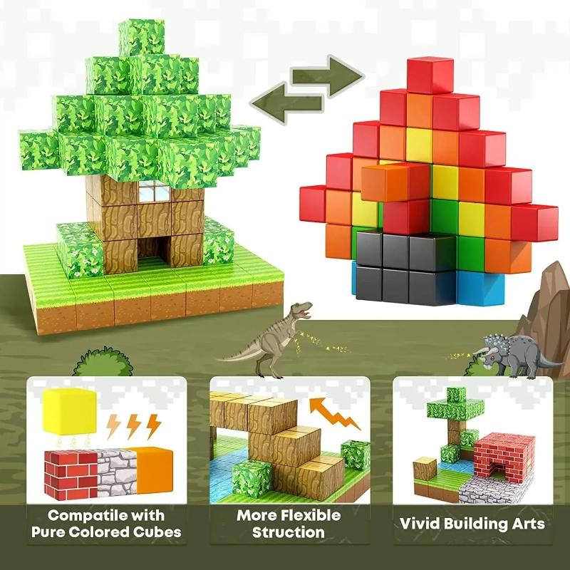 Magnetic Building Blocks Set Teeny Pandas