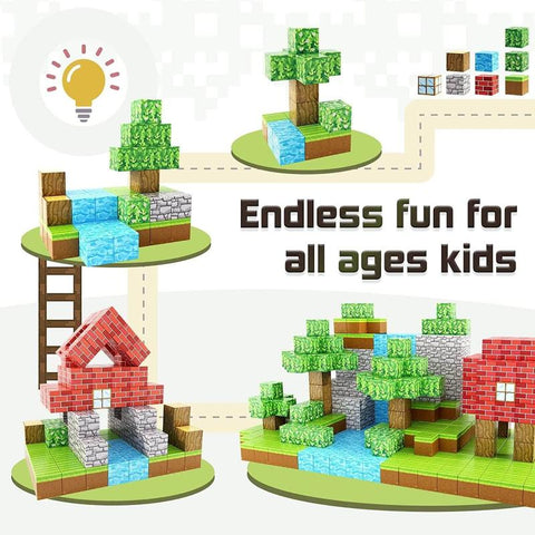 Magnetic Building Blocks Set Teeny Pandas