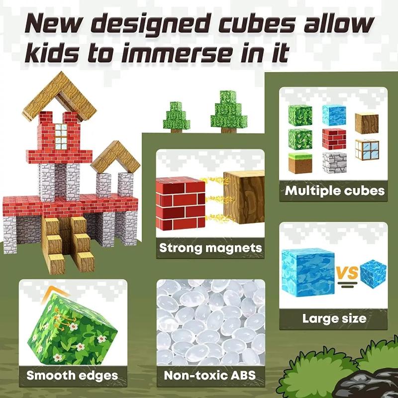 Magnetic Building Blocks Set Teeny Pandas