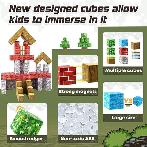 Magnetic Building Blocks Set Teeny Pandas