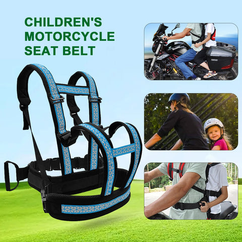 Children's Motorcycle Harness Belt - Adjustable Non-slip Protection with Rear Seat Grab Handle