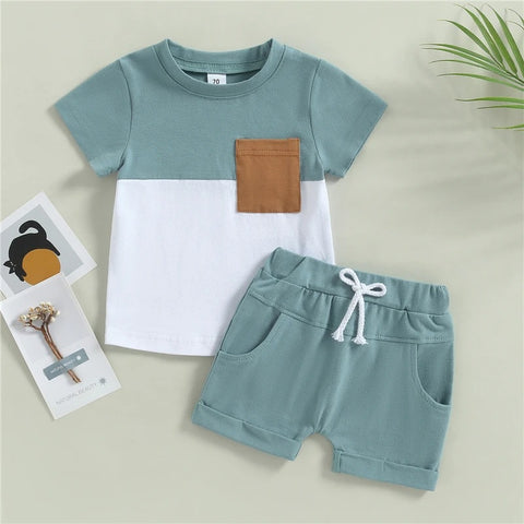 Summer Baby Clothes – Boys T-shirt and Shorts Set – 2Pcs Toddler Casual Sports Tracksuit