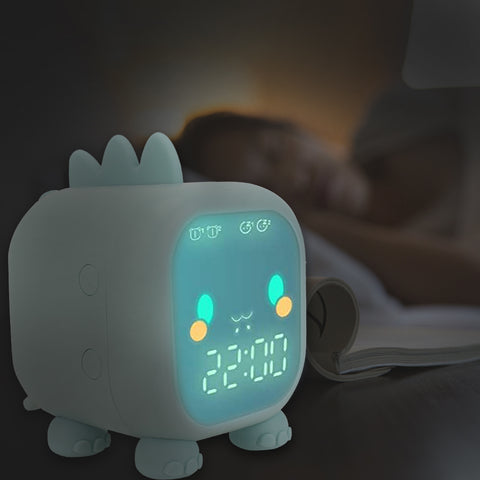 Dinosaur Kids LED Alarm Clock - With Night Light and Temperature Display