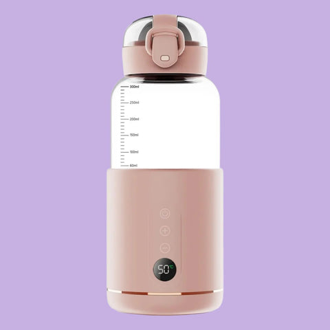 Wireless Electric Baby Bottle Heater with USB Rechargeable Temperature Control & Display