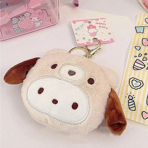 Cartoon Plush Keychain Wallet